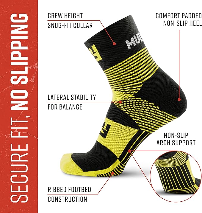 Crew Length Trail Running Socks, Quick-Drying Mid-Calf Socks with Arch Support, Sweat-Resistant, Breathable Athletic Socks