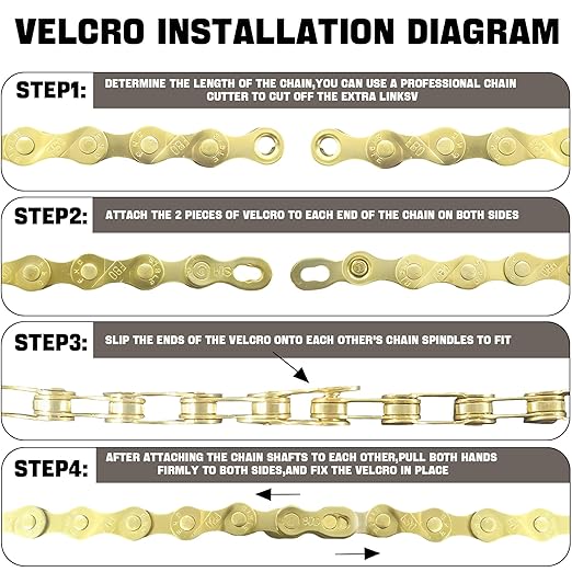 6/7/8/9/10/11/12 Speed Bike Chain – High-Strength, Durable & Smooth-Shifting for Road/Mountain Bikes (Gold-6/7/8-Speed)