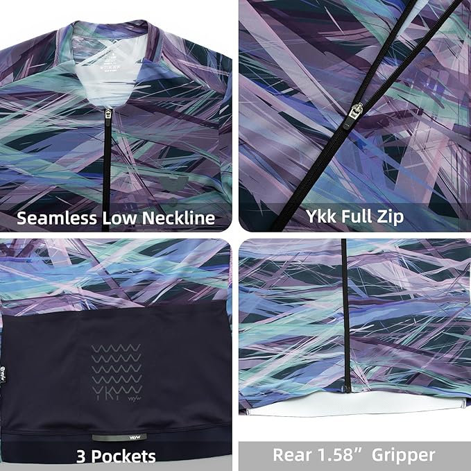 YKYWBIKE Short Sleeve Cycling Jersey Men,Bike Jersey with Pockets,Breathable Biking Shirts for Men Cycling MTB Biker Shirts