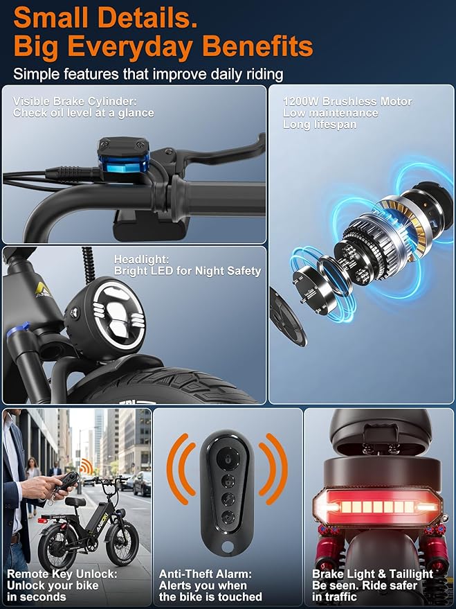 ANIIOKI AQ177 Pro Max eBikes for Adults, 200+ Miles Long Range Electric Bike, 28 MPH/32 MPH High Speed Commuting Ebikes, Full Suspension Ebike