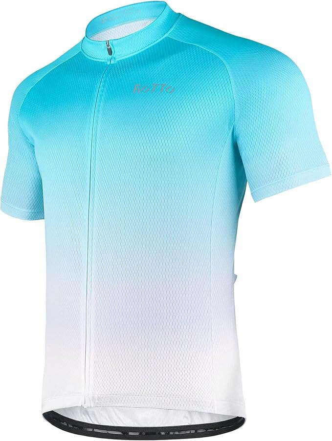 ROTTO Cycling Jersey Mens Bike Shirt Short Sleeve Gradient Color Series