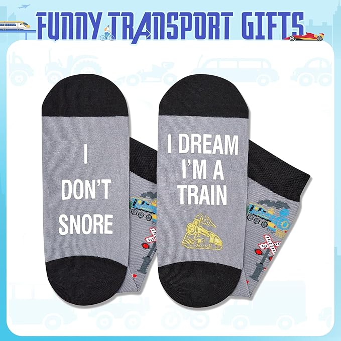 Zmart Transportation Gifts for Adult - Train Race Car Truck Bicycle Motorcycle Socks for Men