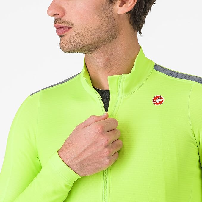 CASTELLI Men’s Puro 4 Jersey, Long Sleeve Mid-Weight Reflective Cycle Apparel for Early Morning Cool Road Cycling & Biking