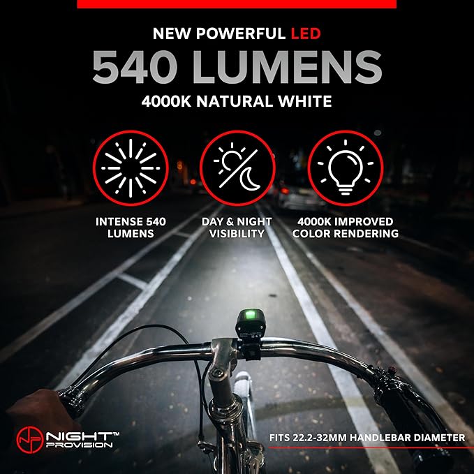 BX-500 Powerful USB-C Bike Lights Front & Back – New 500 Lumens LED - Bicycle Headlight & Taillight Set – USBC Rechargeable – Waterproof - Safety for Night Riding (Optional - Premium Bike Bell)