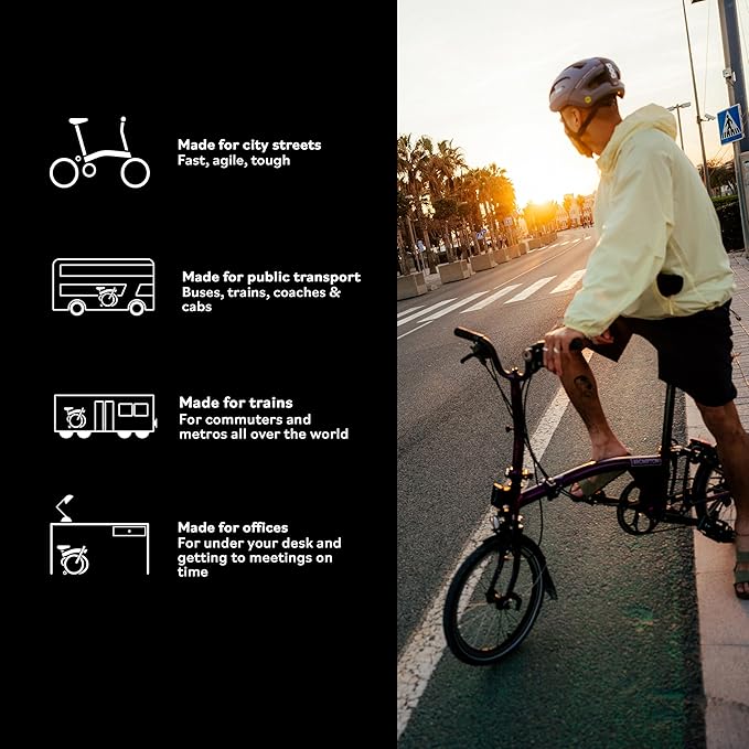 Brompton Folding Commuter Bike C Line 12-Speed | Compact, Lightweight, Urban Bike for Adults