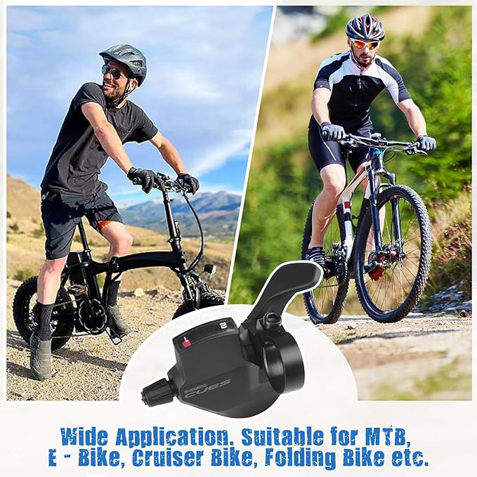 ZUKKA Bike Shifter Left SL-U4000-2R 2 Speed Thumb Gear Shifter Mountain Bicycle Folding Bike Commuter Bike