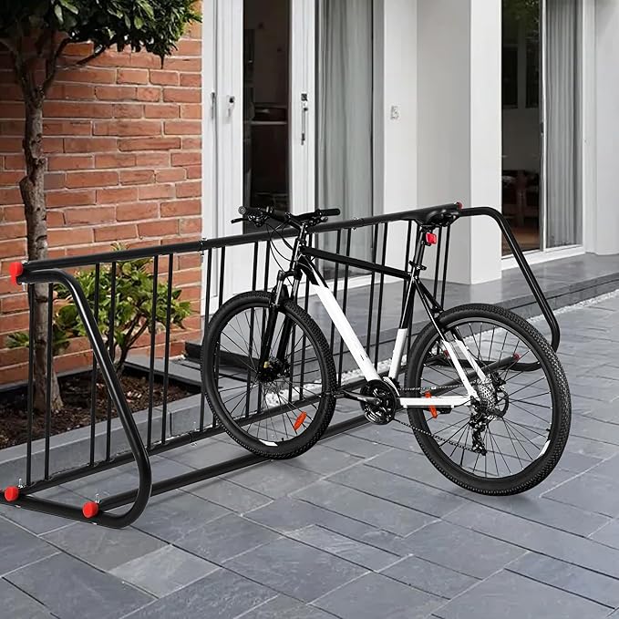 Commercial Grid Bike Rack, Single Sided Bike Rack Stand Ground, 10-Bike Capacity Bicycle Storage Stand, Power Coated Steel Floor Parking Stand for Garages, Stores, Schools and Universities