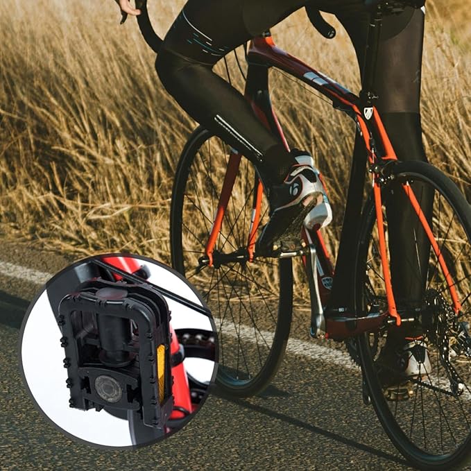 Bike Pedals Folding Bike Pedals, 9/16" Inch Bicycle Pedals Mountain Bikes Road Bicycles Platform Pedals MTB Pedals, Wide Flat Cycling Foldable Pedals for Ebike, Urban Commute, MTB Bikes