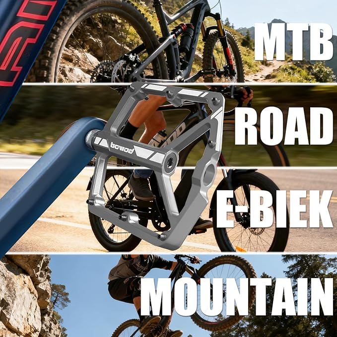 Bike Pedals 9/16" Lightweight Non-Slip Bicycle Platform Pedals - Fits Most Adult Bikes & Mountain Bikes &MTB, Road Bikes and Slip-Resistant Design
