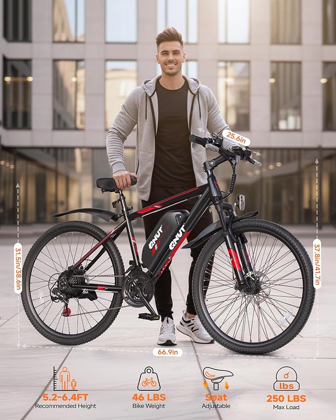 350W Full Aluminum Electric Bike for Adults & Teens, Upgraded Adjustable Handlebars, 21-Speed 26" Commuter E-Bike with Dual Disc Brakes, 40-Mile Range, Mountain Bike for Men/Women