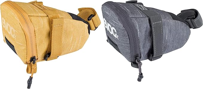 EVOC SEAT BAG TOUR saddle bag, Bicycle frame bag for more storage space on the seat post (size: M, 0.7 L storage space, abrasion-resistant, water-repellent, Hypalon reinforcement), Carbon Grey