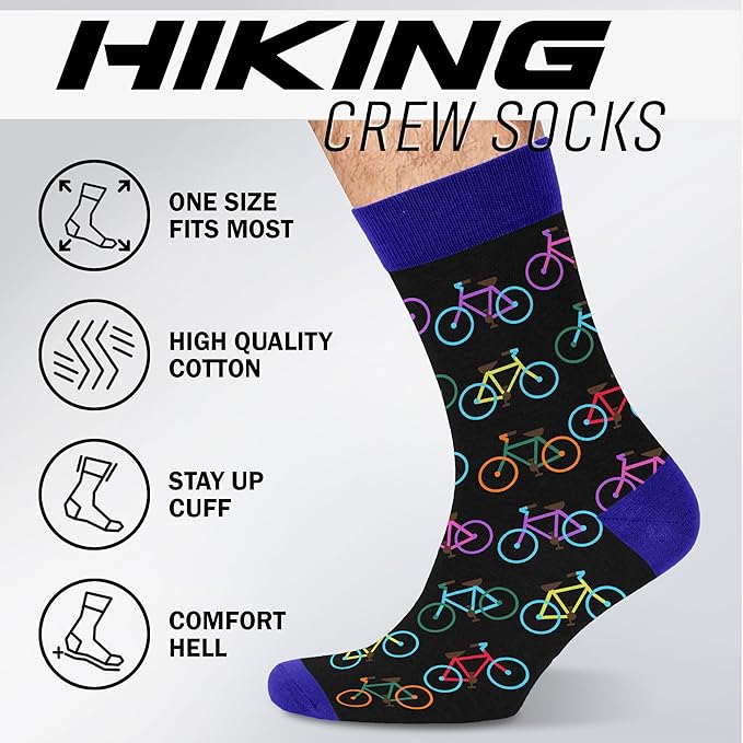 VICRAZY Hiking, Cycling, Camping Socks for Men, Women - Hiking, Bicycle, Camping, Bike Accessories, Stocking Stuffers