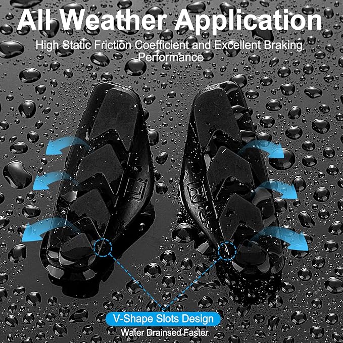 NUWAB 2 Pairs Premium Bike Brake Pads, Professional Caliper Brake Pads for Road Bicycle, Bike Brake Blocks of 50mm, Come with Allen Wrench