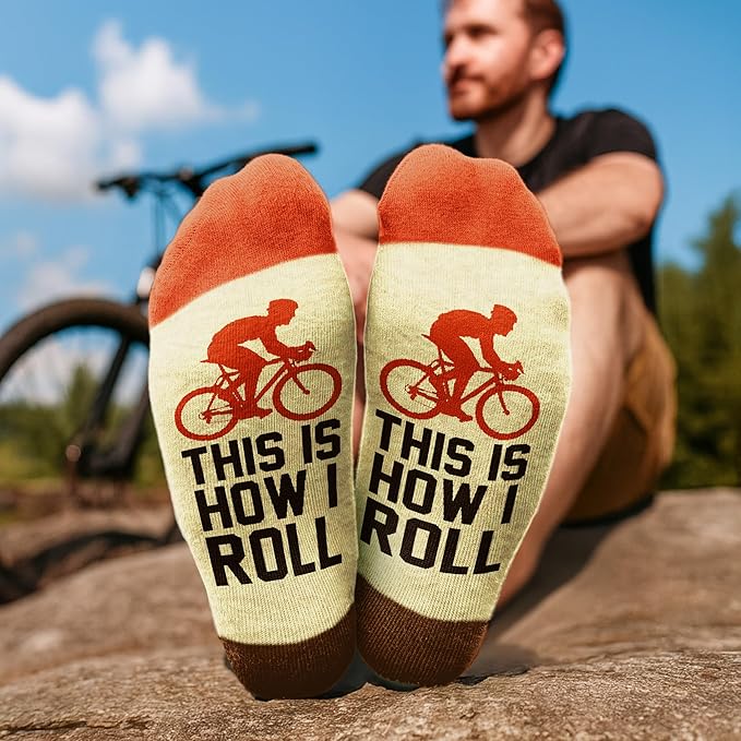 Cycling Socks - Gifts for Cyclists, Mountain Bike Accessories, Bike Socks and Funny Biker Gifts for Men
