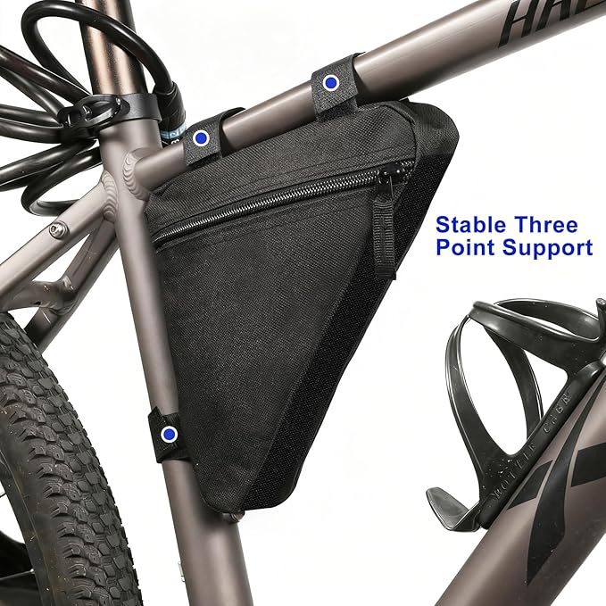 Bike Frame Bag, Premium Bike Pouch for Mountain Road Bike, Lightweight Triangle Bicycle Frame Bag (Small Black)