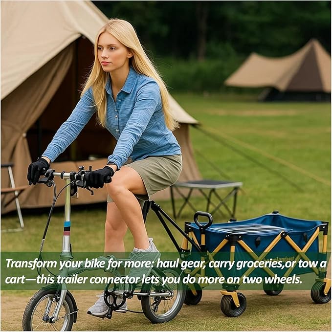 Electric Bike Trailer Tow Bar, Folding E-Bike Cargo Trailer Hitch Arm, Compatible with Foldable & Electric Bicycles