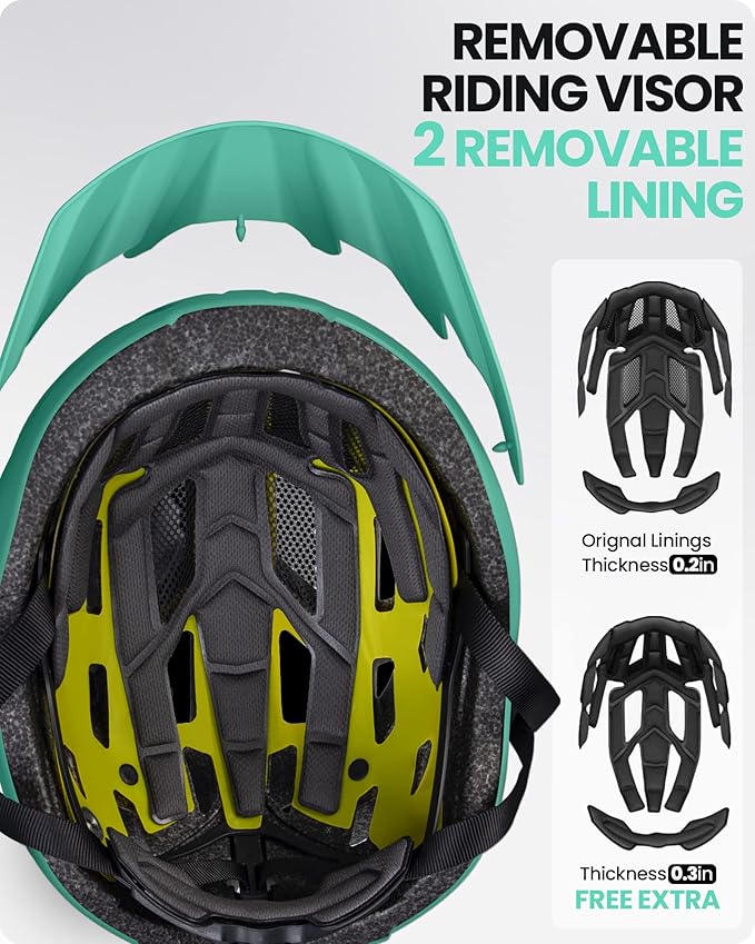 OutdoorMaster Gem Recreational MIPS Cycling Helmet - Two Removable Liners & Ventilation in Multi-Environment - Bike Helmet in Mountain, Motorway for Youth & Adult