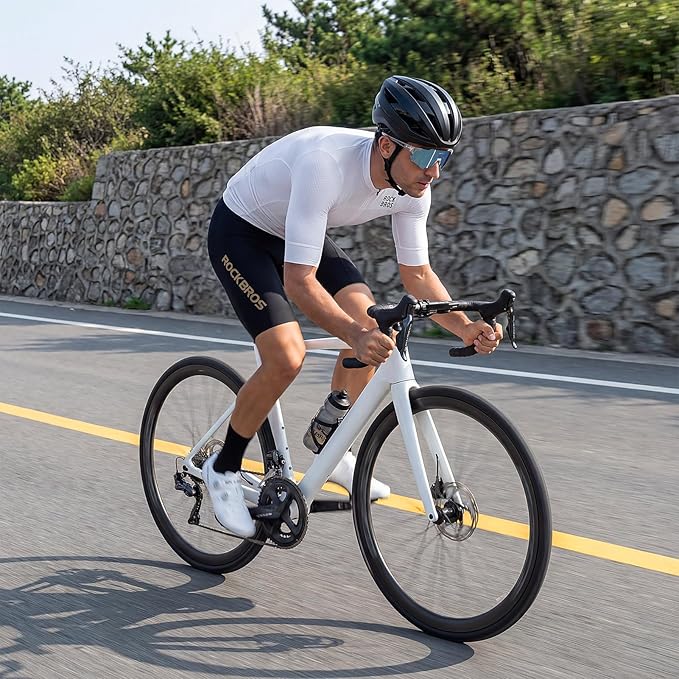 ROCKBROS Cycling Jersey Men, Short Sleeve Breathable & Quick Dry Cycling Jersey for Summer, Ergonomic & Elastic Road Bike