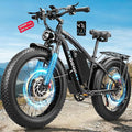 9000W Peak 58V Max-Output Ebike for Adults, Powerful 34Ah Battery Dual Motor Ebike, 47MPH Top Speed Fast E-Bike, Up to 105 Miles 24"x4.0 Fat Tires Electric Mountain Bicycle for Sand Beach Snow