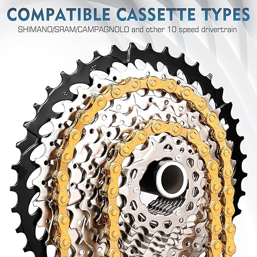 BUCKLOS 6/7/8/9/10/11/12 Speed Bike Chain, High Performance Lightweight Bicycle Chains for Road Bike/Mountain Bike/Ebike,Compatible with Shimano, SRAM, Campagnolo Silver/Gold