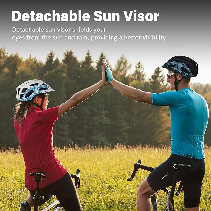 Bike Helmet for Adults Women Men Youth Kids, Lightweight Mountain Road Bicycle Cycling Helmets with Adjustable Dial & Removable Visor