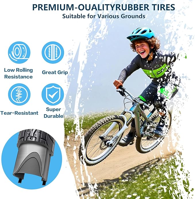 SIMEIQI 26x2.35 20x2.35 Inch Cruiser Beach Bike Tire Black White Wall or Brown Cream Wall Folding Replacement Bicycle Tire for Hybrid City Commuter Trail