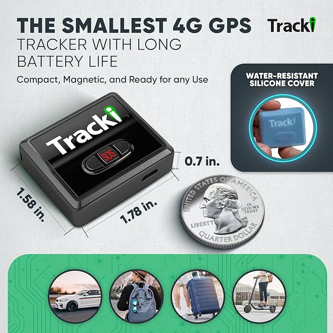 Tracki GPS Tracker for Vehicles – Real-Time 4G LTE Assets & Car Tracking Device with App, Magnetic Mount, Compact Design, Worldwide Coverage – iOS & Android (Subscription Required)