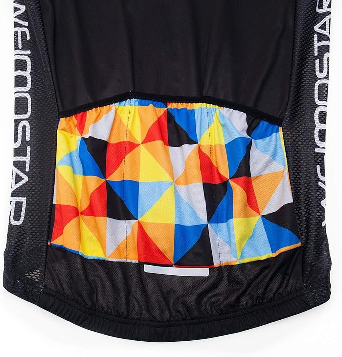 Cycling Jersey Men USA Summer Bike Short Sleeve 3-Pockets Breathable Quick-Dry Shirt S-3XL