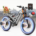 eAhora 2025 Latest Romeo Pro 3/2/Pro 5600W/50Mph 4000W/46Mph Dual Motor Electric Bike for Adults, 60V/80Ah 52V/70Ah 250+Miles Long Range Ebike 26''*4.0 Fat Tire Full Suspension Off-Road Ebike, UL2849
