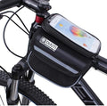 Bike Bag,Bicycle Bags,Bike Saddle Bag,Phone Holder for Bike,Touchscreen Bike Phone Mount,Waterproof, Top Tube Bag,Bicycle Accessories,Bike Frame Storage bag,Phone Screen under 6.8” (Black)