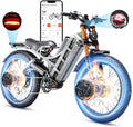 eAhora 2026 Romeo Pro 3 5600W 50Mph High-Torque Ebike, 60V 80Ah 250-Mile Long Range Electric Bike for Adults, Adjustable Air Suspension, 26'' Puncture-Proof Tire, UL 2849 Certified by TÜV