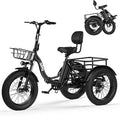 Qlife Triker Plus Electric Trike for Adults, Peak 1200W Motor Floding Trike Ebike, 624Wh E-Bike, 20MPH 65 Miles Electric Tricycle for Adults, 20x4.0 Fat Tire E-Bike, Foldable 3 Wheel for Adults