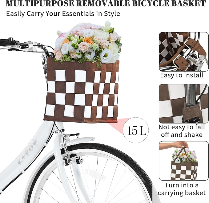 24/26 Inch Foldable Beach Cruiser Bike for Women, 7 Speed Folding Bikes for Adults, Womens City Bike with Basket & Adjustable Seat, Step Through Commute Bikes for Women Adults