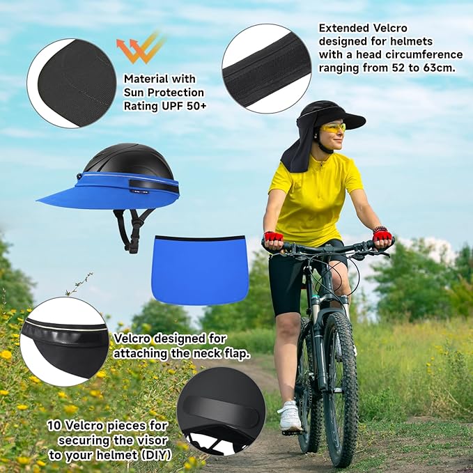 Tontron Horsriding Helmet Visor |Helmet Sunshade with Removable Neck Flap