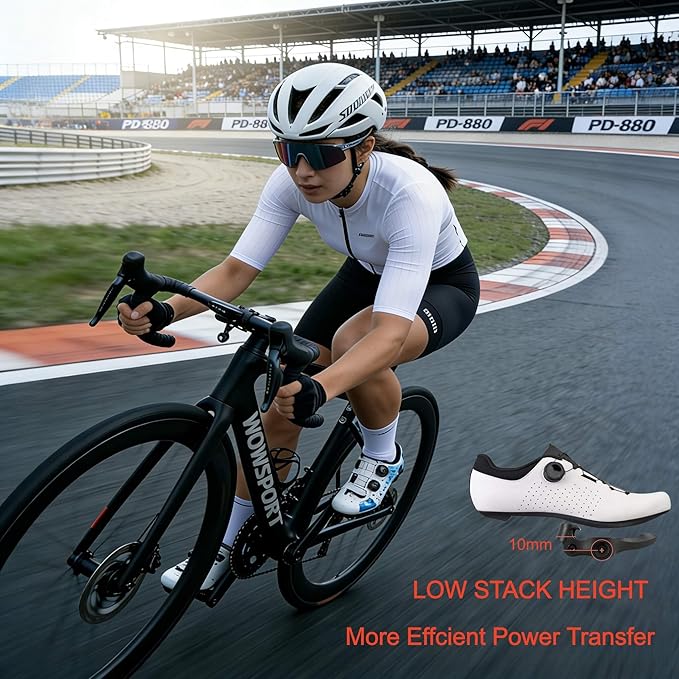 WOWSPORT SPD-SL Road Bike Pedals - Lightweight Clipless Pedals with 3-Bolt Cleats, Sealed Bearings & Nylon Composite | Shimano SPD SL Compatible