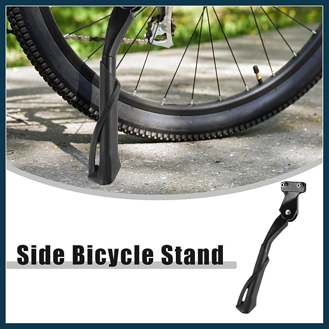 Fit 20-22 Inch Bicycles Adjustable Bicycle Stand with Central 2 Holes Non-Slip Side Stand Kickstand Bicycle for Mountain Bike E-Bike Trekking Automotive Parts