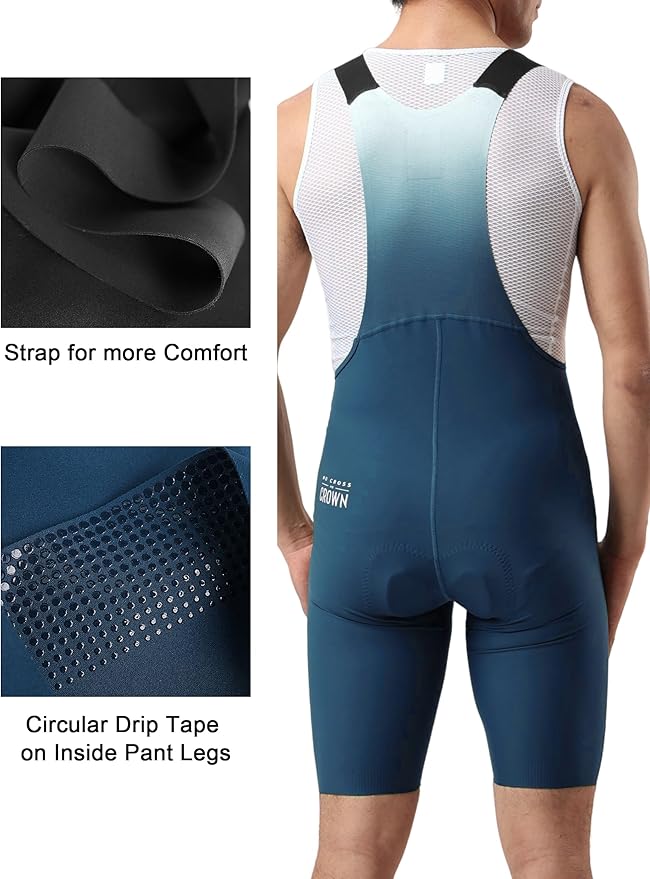 LAMEDA Mens Cycling Bib Shorts,Padded Breathable Bike Shorts Men Lightweight Bicycle Bibs Bike Tight for Road Gravel Biking