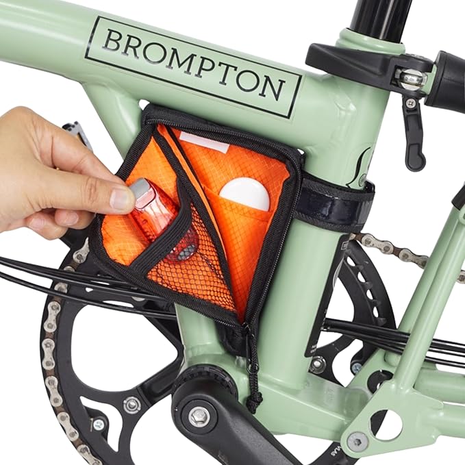 Vincita Boomerang Bag 3.0 – Frame Bag for Brompton Bike (A, C & P Line) – Anti-Slip Slim Tool Pouch with Magnetic Mount – Detachable Straps & Bright Lining – Fold-Compatible Storage (Ripstop Pink)