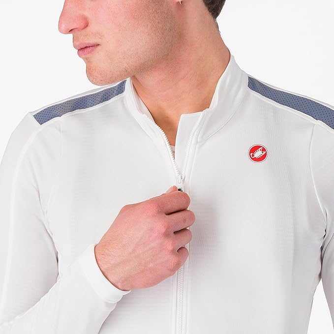 CASTELLI Men’s Puro 4 Jersey, Long Sleeve Mid-Weight Reflective Cycle Apparel for Early Morning Cool Road Cycling & Biking