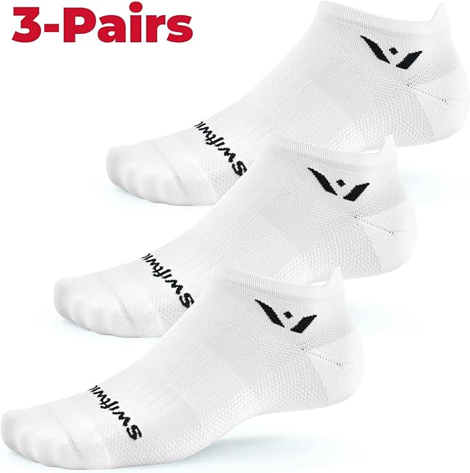 Swiftwick- ASPIRE (3 Pairs) No-Show Running Socks, Cycling Socks, Compression Fit