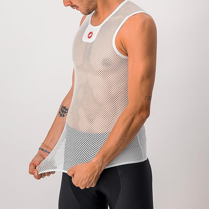 CASTELLI Men’s Core Mesh 3 Sleeveless, Lightweight Breathable Base Layer for Hot Weather Cycling, Quick-Dry Riding Undershirt