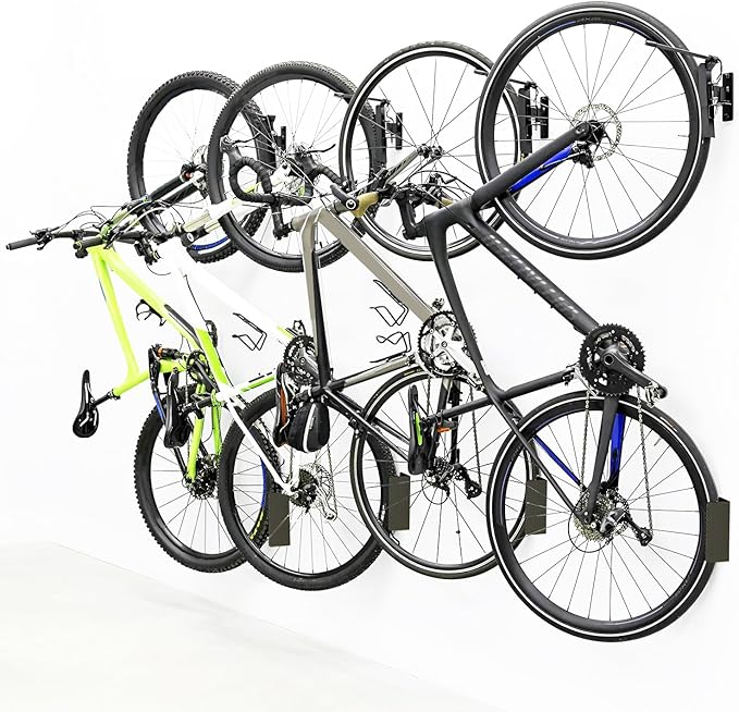 Swivel Bike Wall Mount, Metal Wall Bike Rack with Durable Sleeves, Space-Saving Vertical Bike Rack with 180° Swivel for Home and Garage, Bike Storage Hanger Mount Up to 66 lbs, 1-Pack