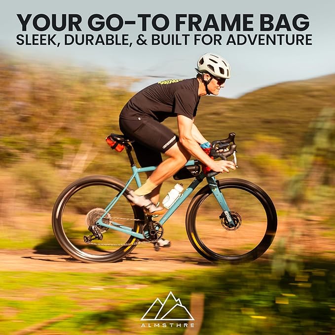 ALMSTHRE Bike Frame Bag | Weather-Resistant, Waterproof Zippers & Dual-Sided Access for Road, MTB, and Ebike Frames