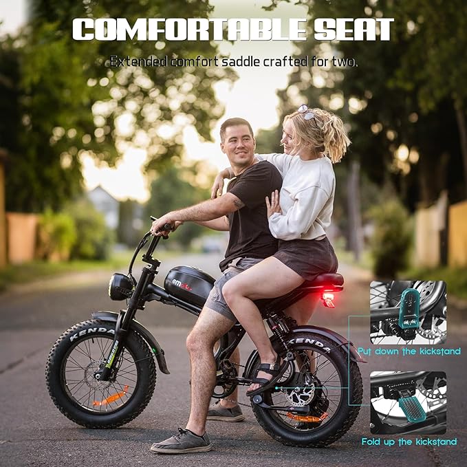 Electric Bike for Adults, Peak 1500W/3000W Ebike, Up to 32-35MPH & 100/110Miles Long Range, 48V 20Ah/23Ah Removable Battery，20'' Fat Tire Mountain Electric Bicycle, 7-Speed with Full Suspension