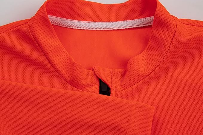 Men's Cycling Jersey Short Sleeves Bike Jersey 1/3 Zipper Solid Color Club Fit, Biking Cycling Shirt Zipper Pocket