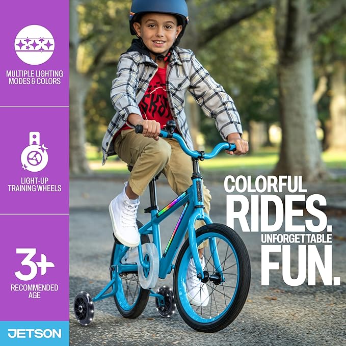 Jetson Light Rider Kids’ Light-up Unisex Bike, LED Light-up Frame, 3 Different Light Modes