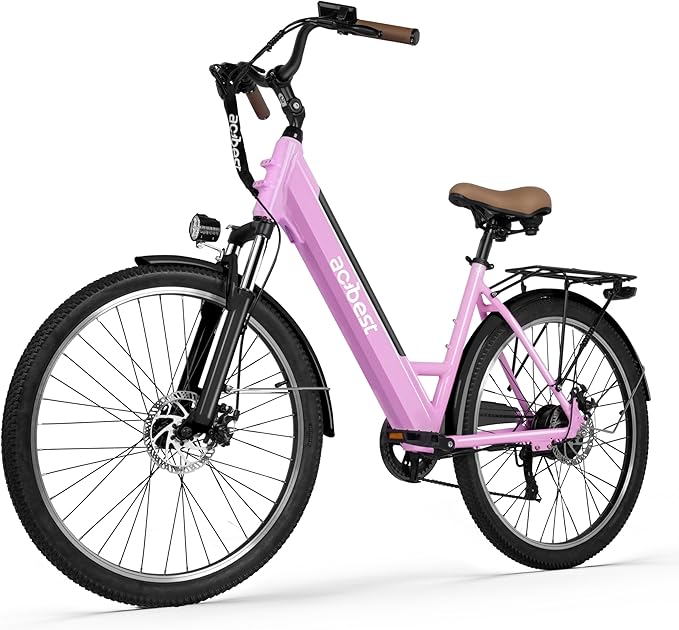 ACTBEST Core-Swept Electric Bike for Adults - 468Wh Removable Battery, Peak 750W Brushless Motor Cityrun Ebike,Up to 50 Miles, 26" Step Thru Commuter Electric Bicycle, with 7 Speed, E-Bikes