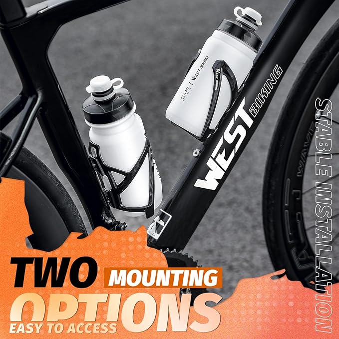 Bike Water Bottle Cage, Durable Ultralight Plastic Water Drink Holder Rack, Lightweight PC Water Bottle Holder for Bicycle, Cycling Bottle Holder Cages for MTB, Road Bike, Mountain Bikes (C)