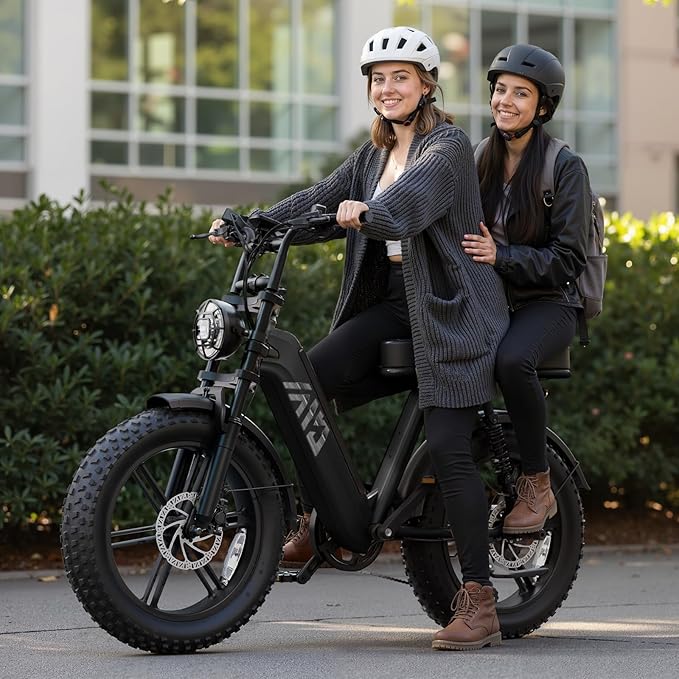 TST Electric Bike for Adults, 1500W Peak Motor Ebike with 48V 15Ah Built-in Battery, 60 Miles Range 28 MPH Electric Bike, 20" Fat Tire E Bike with 7 Speed