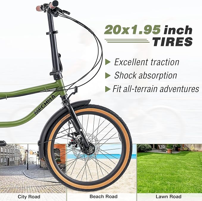 Folding Tandem Bike for Adults,20" Folding Bike Dual Drive Tandem Bicycle,Foldable with Rolling Stand for Easy Transport